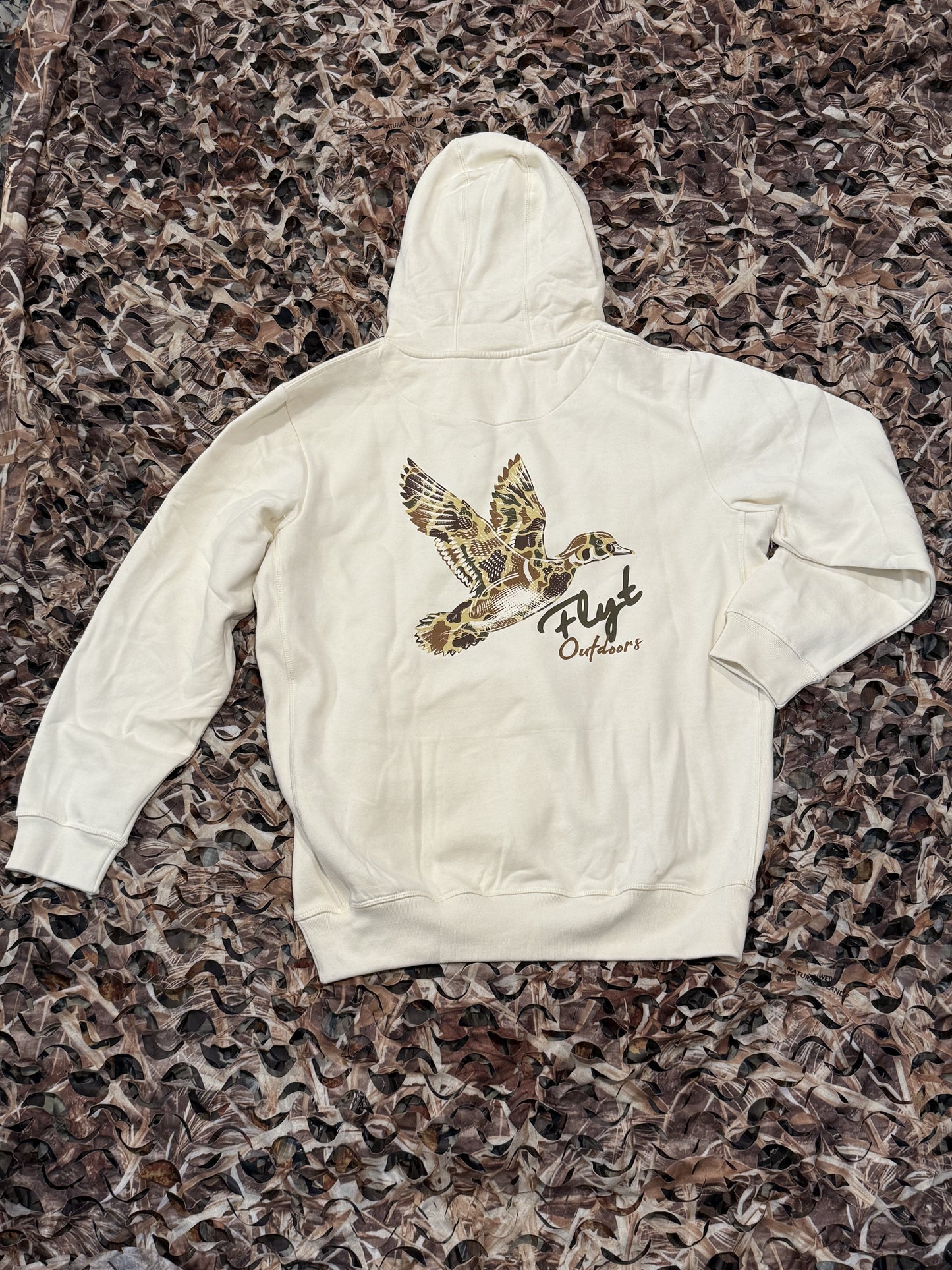 Camo Wood Duck Hoodie White