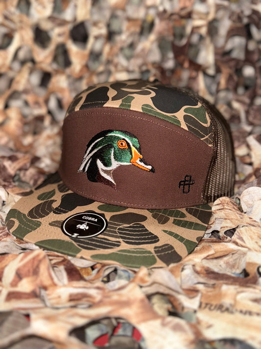 Camo and brown with wood duck.